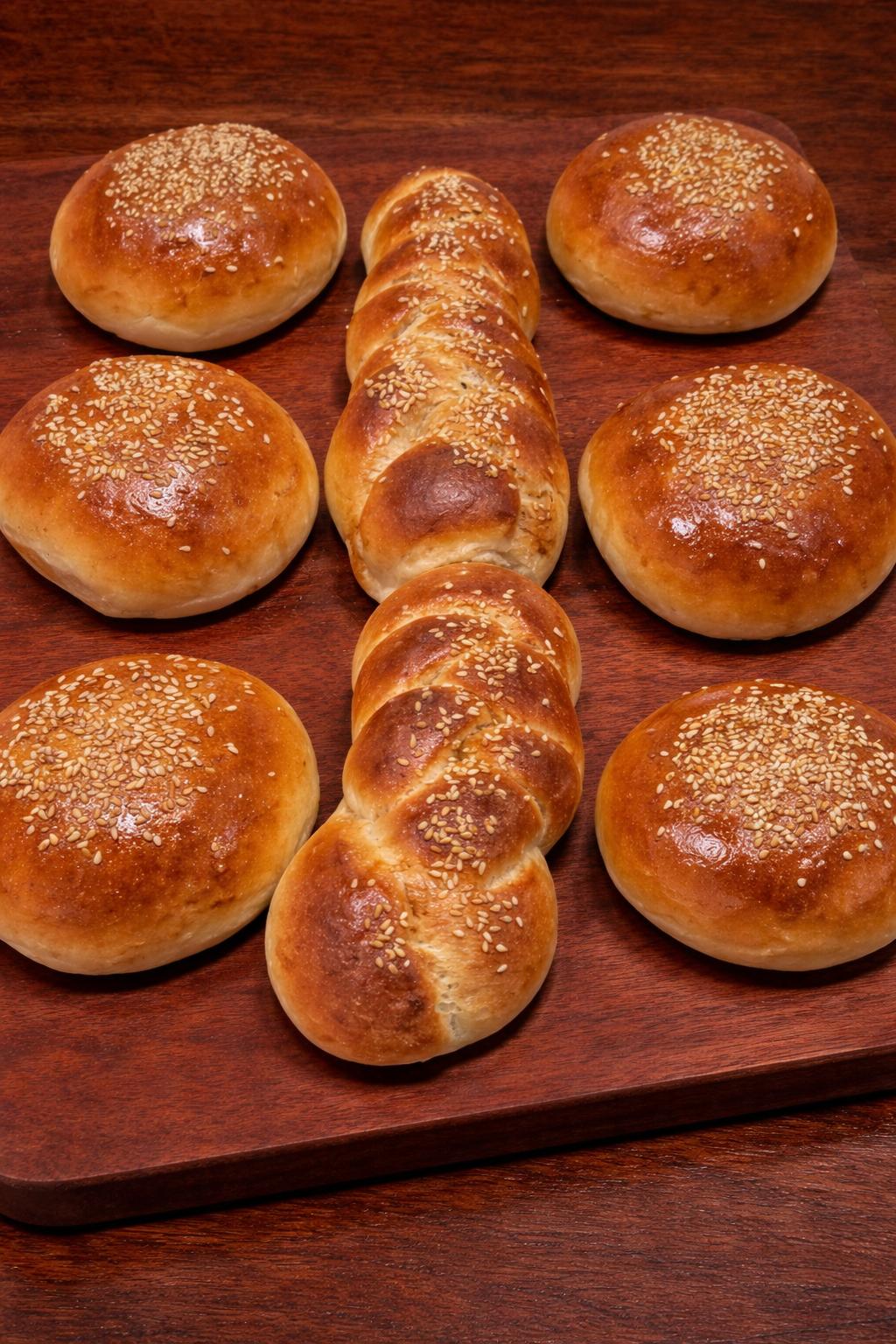 Braided and Classic Sesame Buns